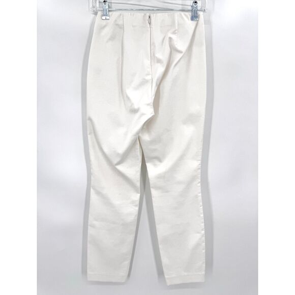RAG & BONE White Elastic Waist Back Zip Pocketless Ankle Trouser Pants Size 2 - Picture 3 of 6